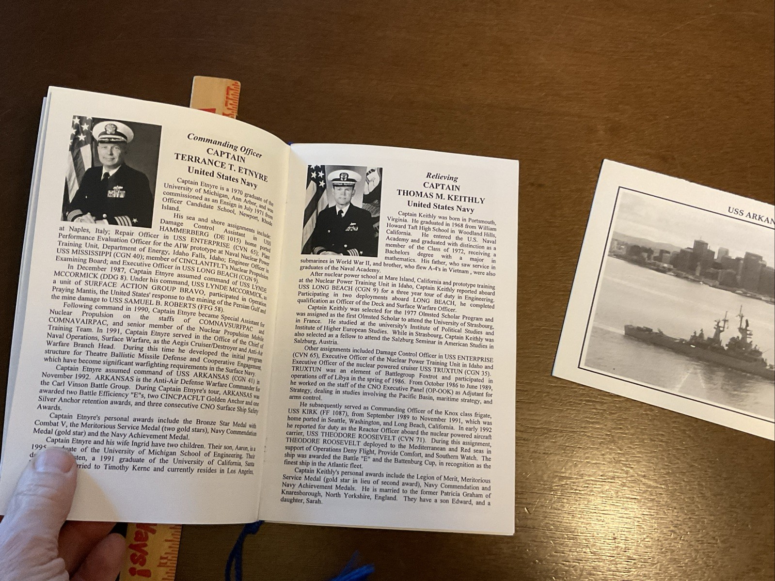 Welcome Aboard USS ARKANSAS & Change Of Command Handout Pamphlet Vintage