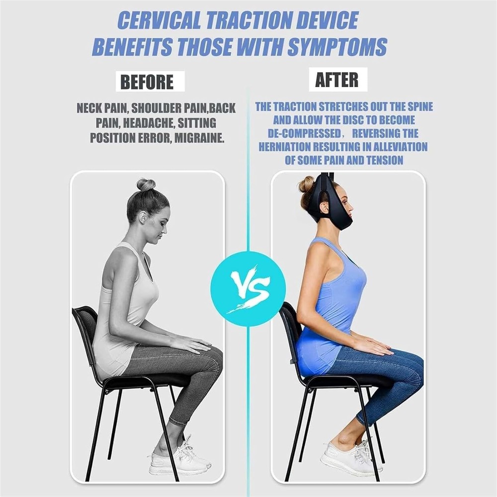 Adjustable Cervical Traction Device for Neck Decompression & Support