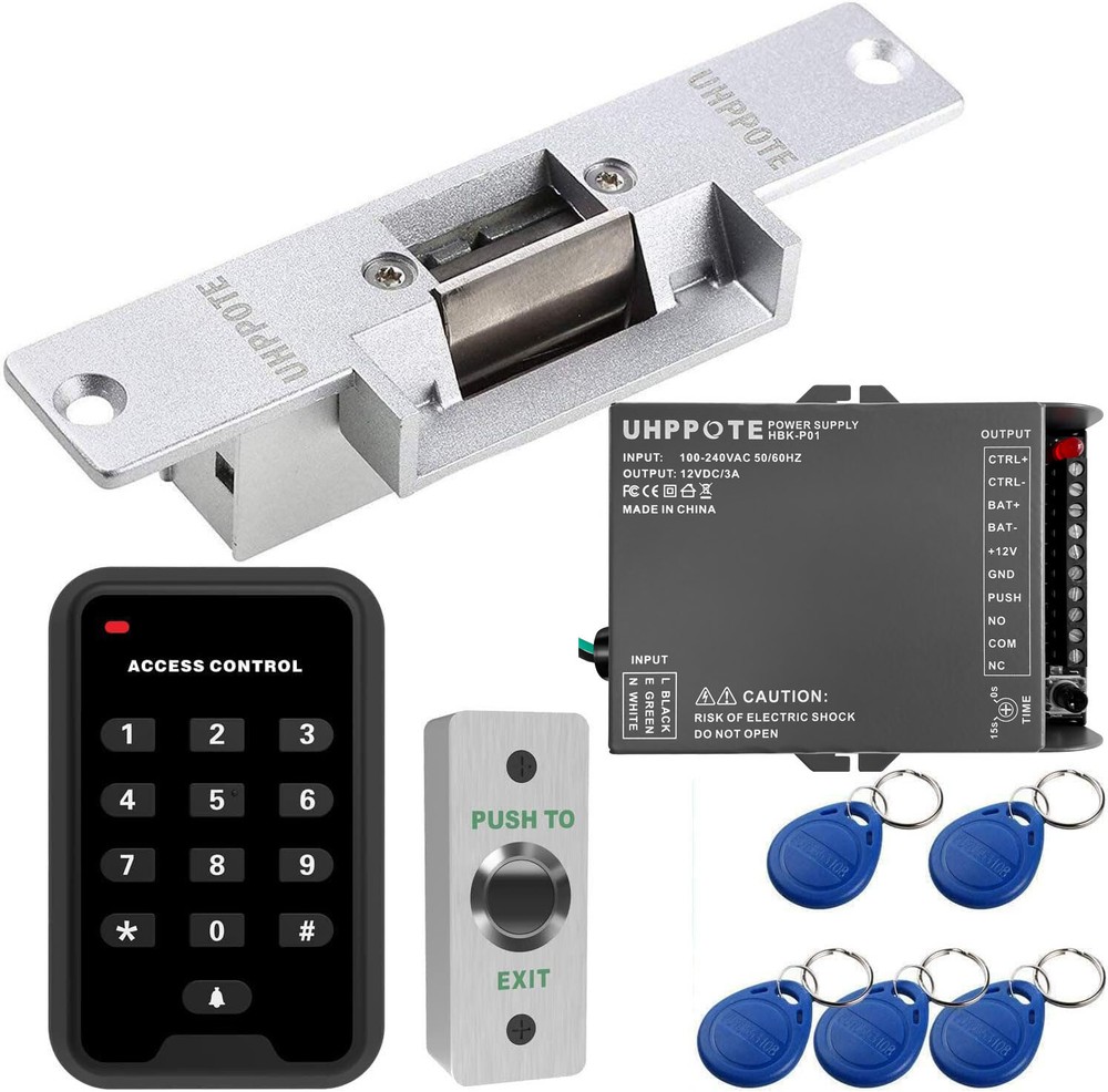 Door Keypad Access Control Kit with Fail-Secure Electric Strike Lock