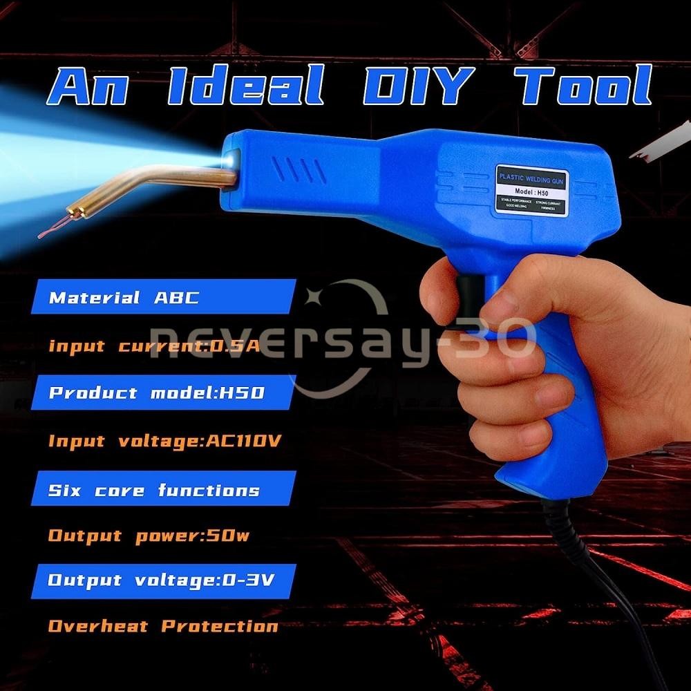 Hot Stapler Car Bumper Fender Welder Gun Plastic Repair Kit 1000 Staples New