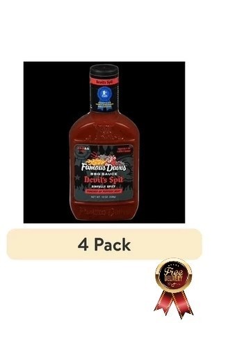 (4 Pack) Devil'S Spit BBQ Sauce, 19 Oz