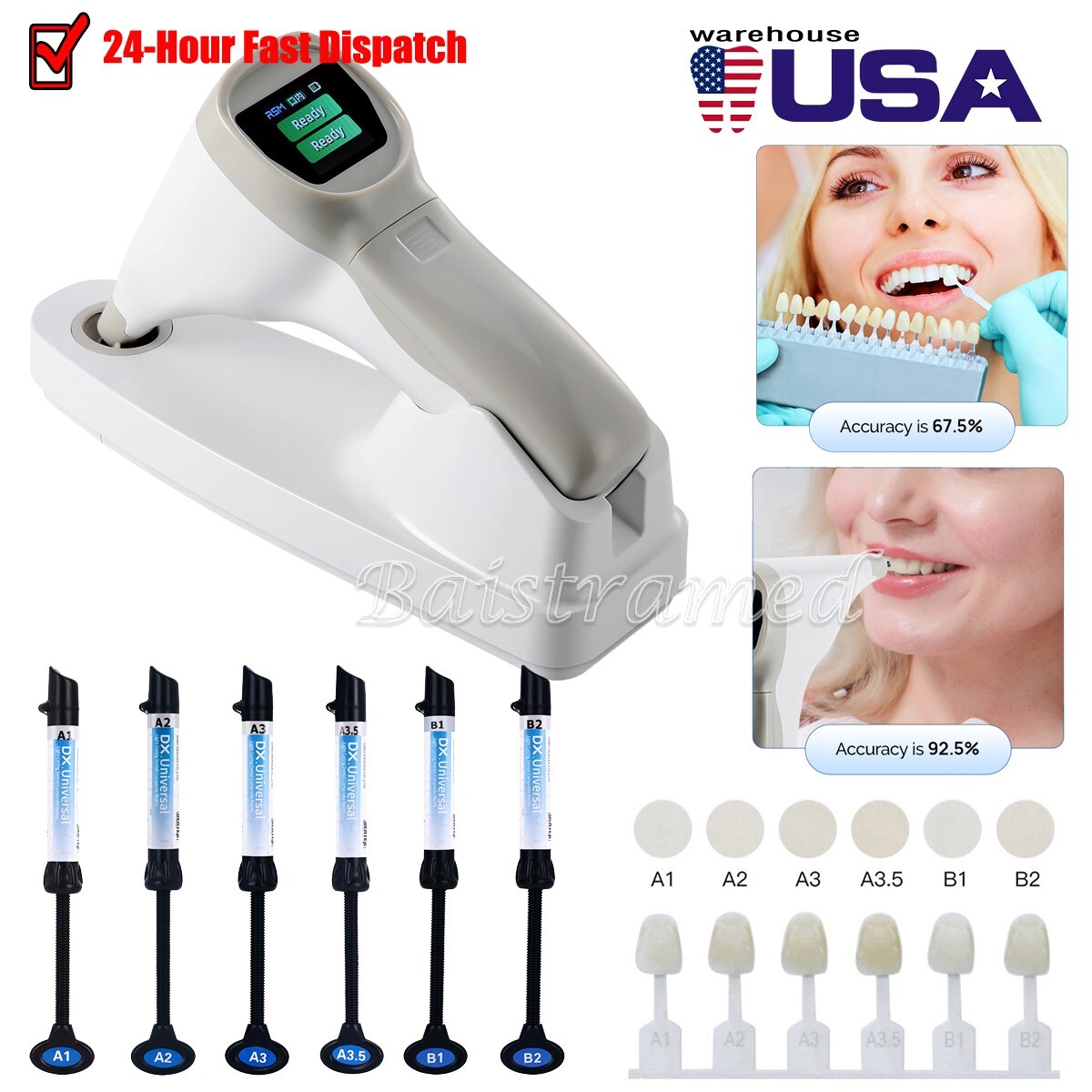Dental Universal Light Cure Hybrid Composite Resin/Dental Tooth Color Comparator