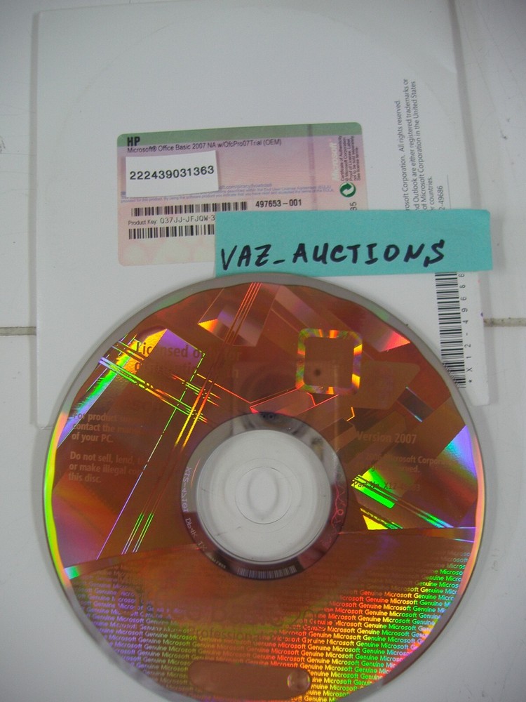 Microsoft Office 2007 Basic Edition BE Full English Version MS =BRAND NEW=