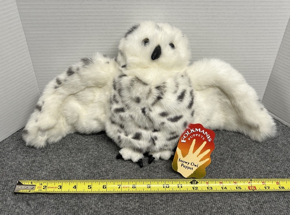 Folkmanis Snowy Owl Puppet with Rotating Head Tags