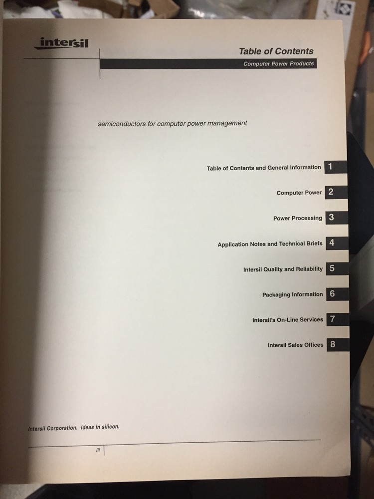 Data Book = Intersil Semiconductor Product Guide & Computer Power 1999/2000 =