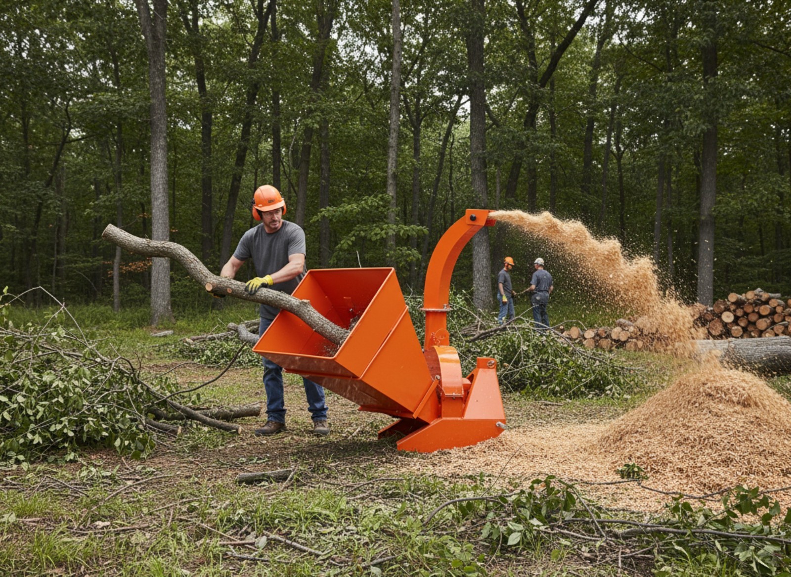 4in PTO 3-Point Wood Chipper Attachment (w/PTO Shaft) for Tractors Under 45 HP