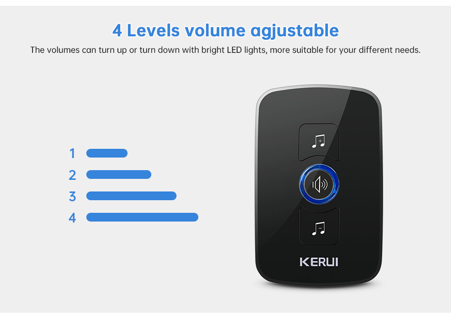 1000FT Wireless Doorbell Waterproof 2 Plugin Receiver Adjustable Volume 60 Chime