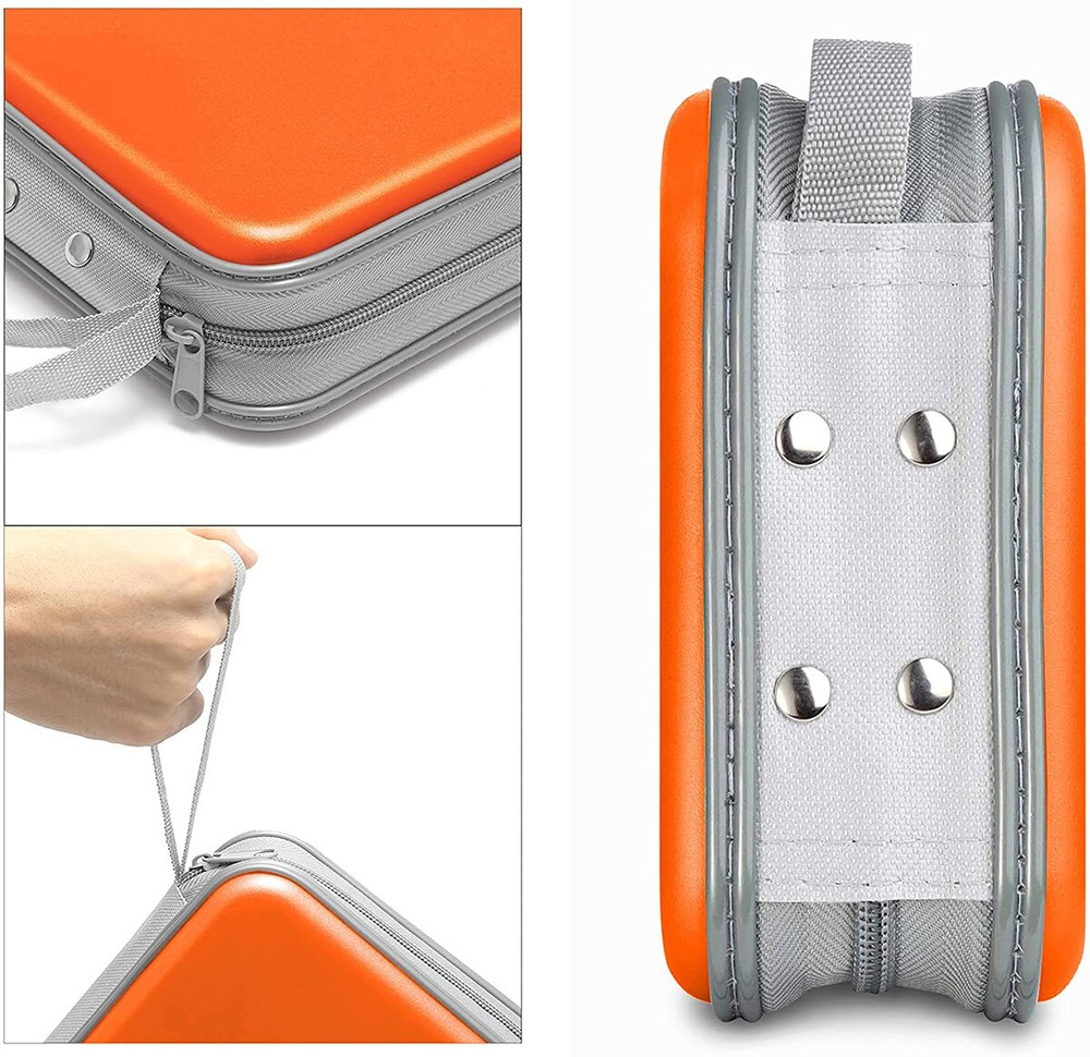 34 Disc CD/DVD Case Holders Wallet Hard Plastic Disc Cases Storage Binder Orange
