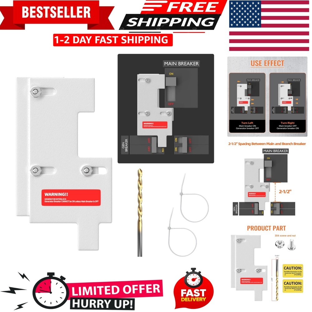 Generator Interlock Kit Compatible with GE General Electeric 150 or 200 Amp P...