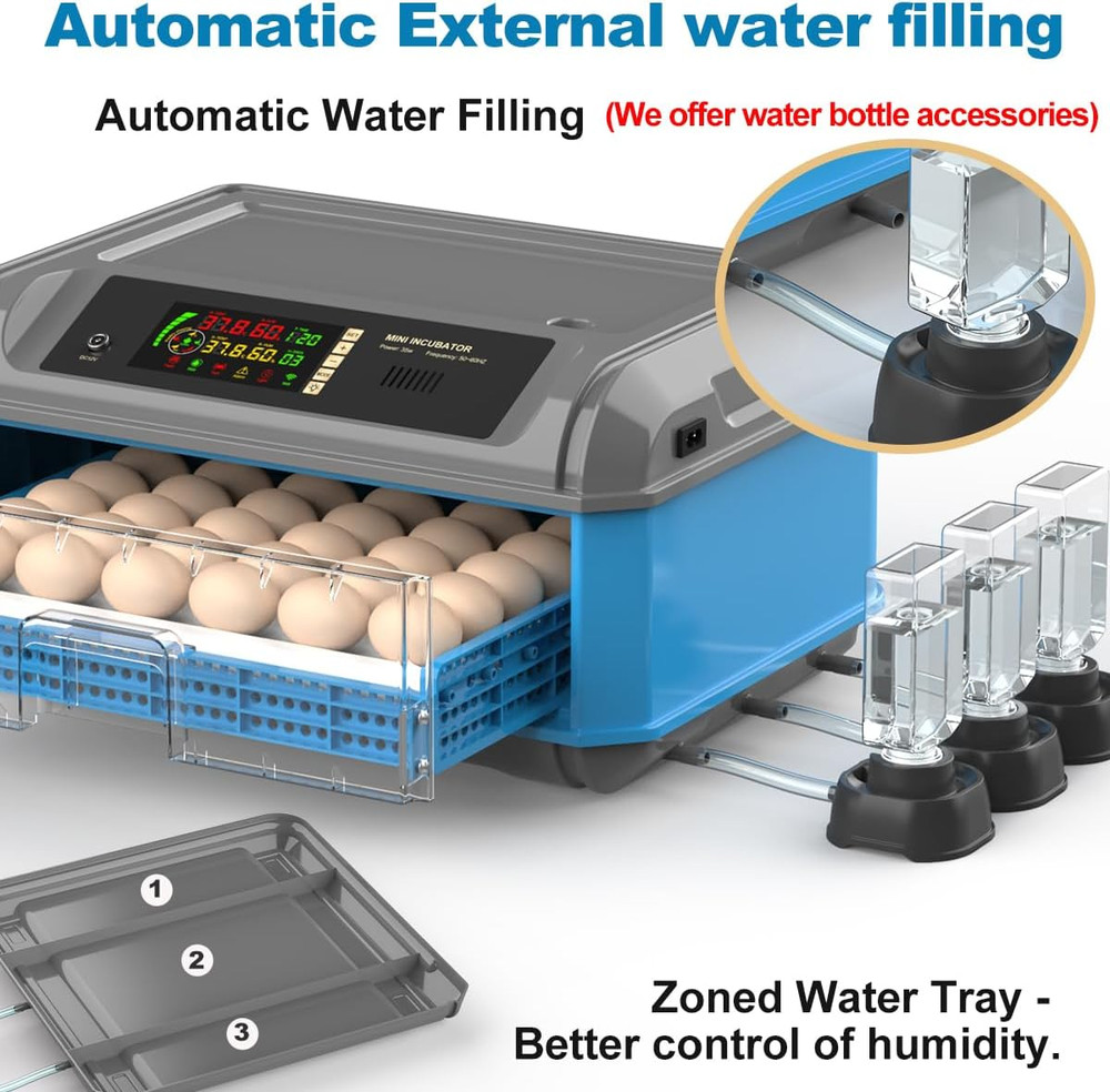 Egg Incubator for Hatching Eggs - Chicken Egg Incubator with Automatic Egg Turni