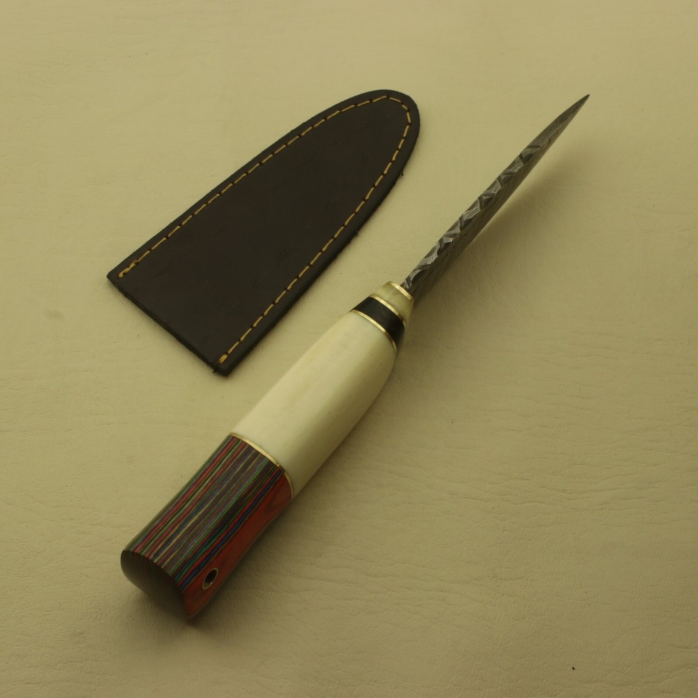 8 inches Celtic Scottish Dirk SGIAN DUBH DAGGER Bone Handle Knife.