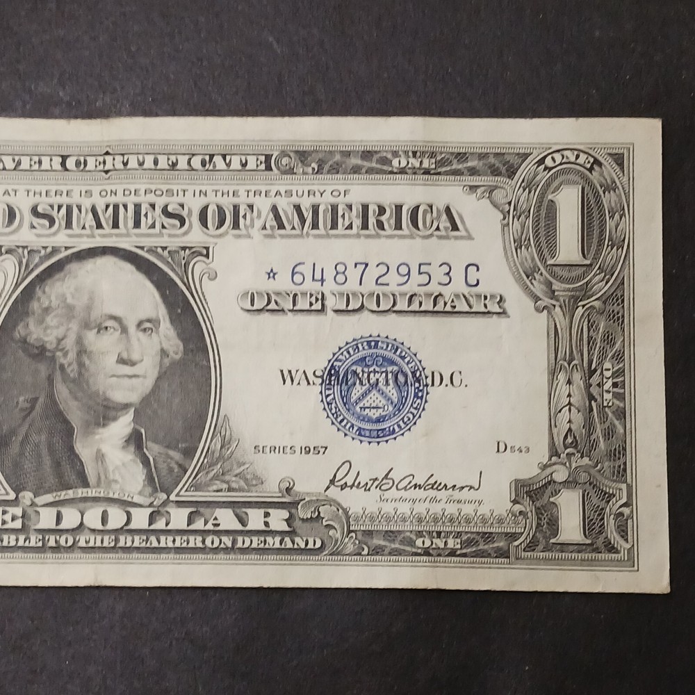 1957 Star Note Silver Certificate 8 Sequential Serial #'s Fancy Serial $1.00