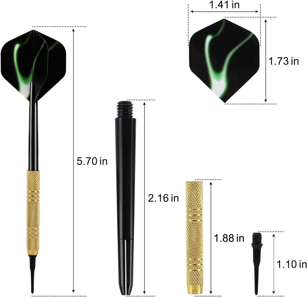 Colorful 12-Piece Soft Tip Dart Set with Replacement Tips for Fun Competitions
