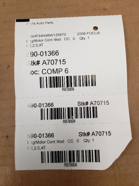 Engine ECM Electronic Control Module ID 6U7A-BNA Fits 06-09 FOCUS 795634