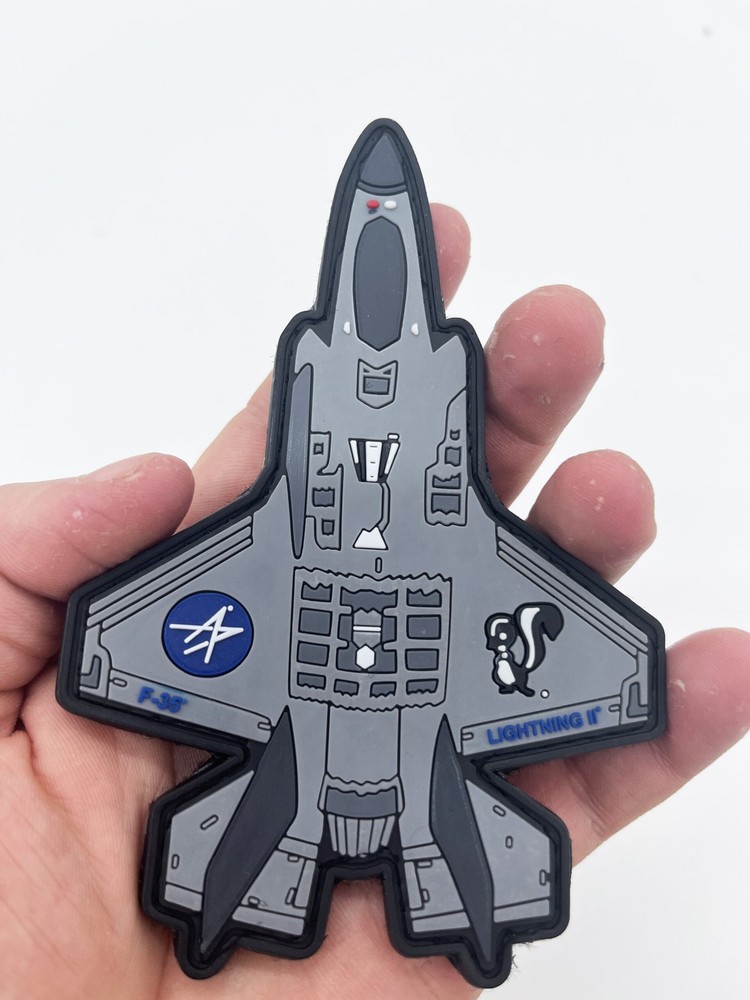 Lockheed Martin® F-35A Lightning II® Silhouette PVC Patch, 5 in, Hook and Loop