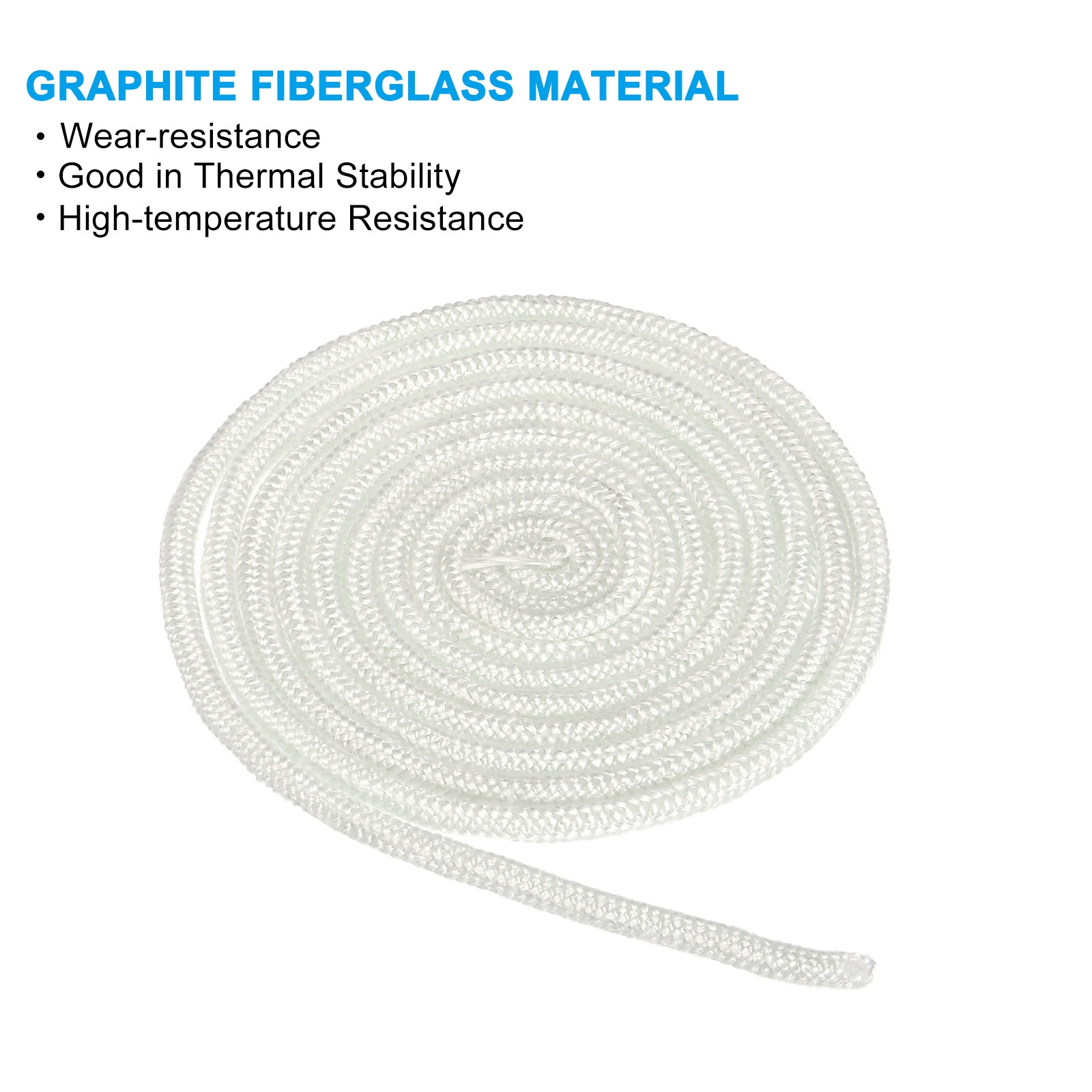 1/4"x 118" Wood Stove Gasket Fiberglass Round Seal Rope Replacement White