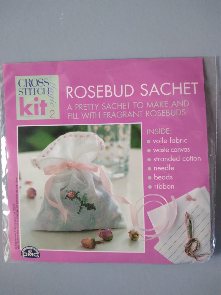 ROSEBUD SACHET  - COUNTED CROSS STITCH MAGIC KIT - DMC No. 2