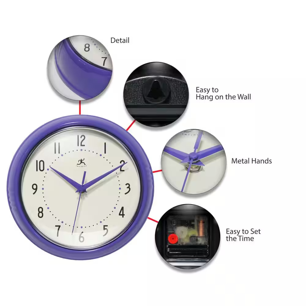 Retro round Veri Peri Wall Clock