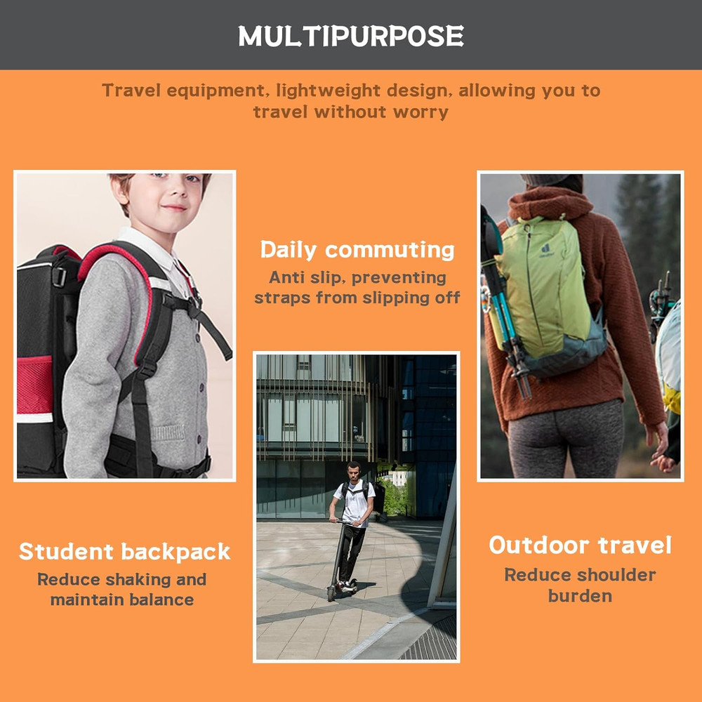 Backpack Chest Strap 2Pcs Heavy Duty Adjustable Backpack Sternum Strap Chest Bel