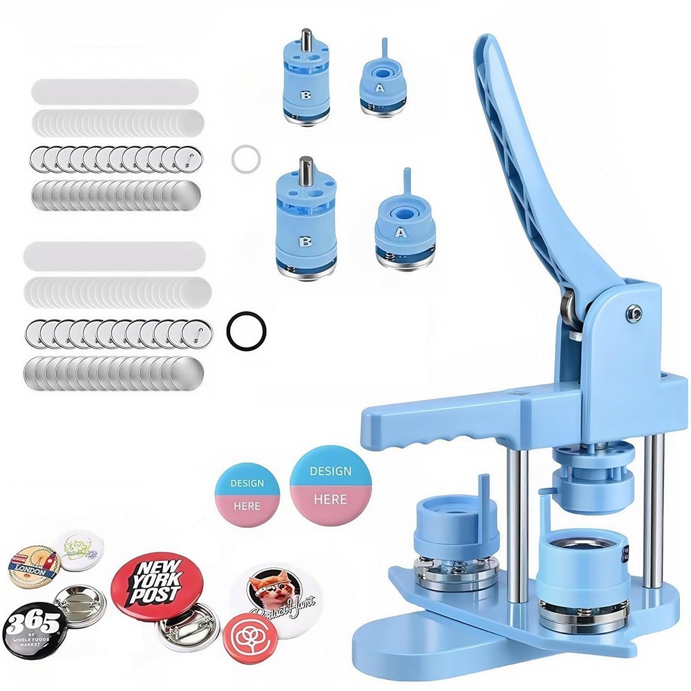 1.25"+2.25" Round Button Maker Badge Button Press Machine DIY Fridge Magnet Pin
