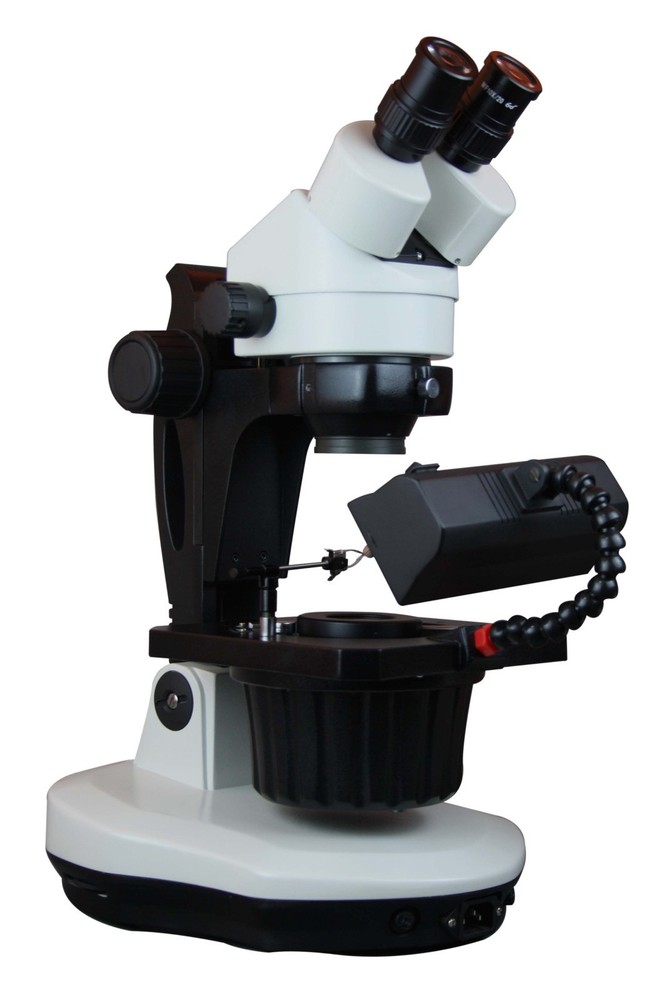 Gemstone Gem Testing Darkfield Zoom Stereo LED Microscope w Top Bottom Light