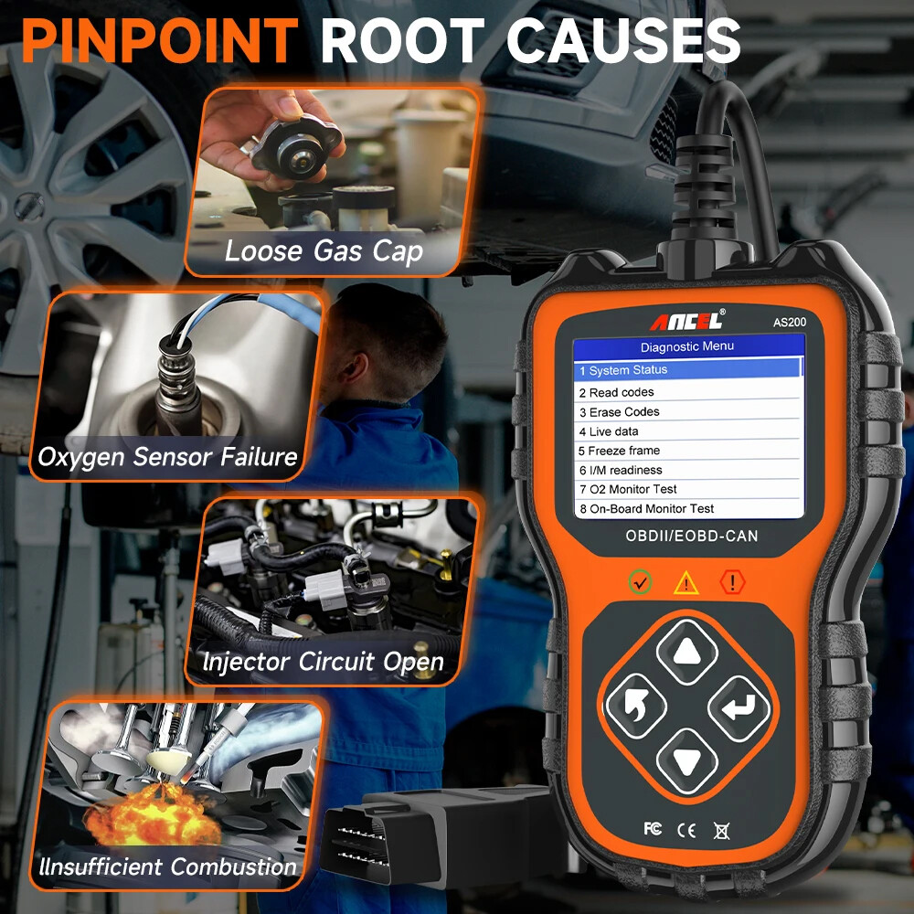 ANCEL AS200 Car Fault Code Reader OBD2 Scanner Check Engine Diagnostic Tool DTC
