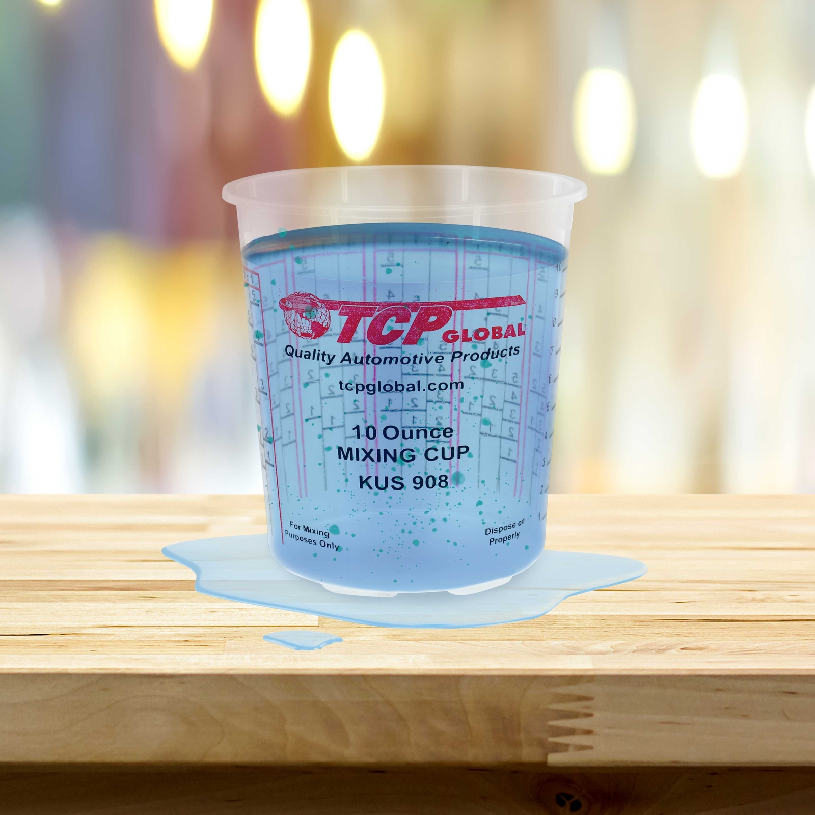 8-Ounce (1/2 Pint) Paint & Epoxy Mixing Cup Calibrated Ratios - 100 Cups/12 Lids