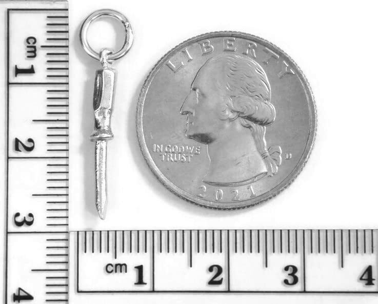 Flat Screwdriver Charm Pendant .925 Sterling Silver