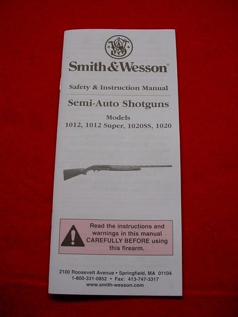 Smith & Wesson Model 1012/1020 Shotgun Instruction Manual- Nice !