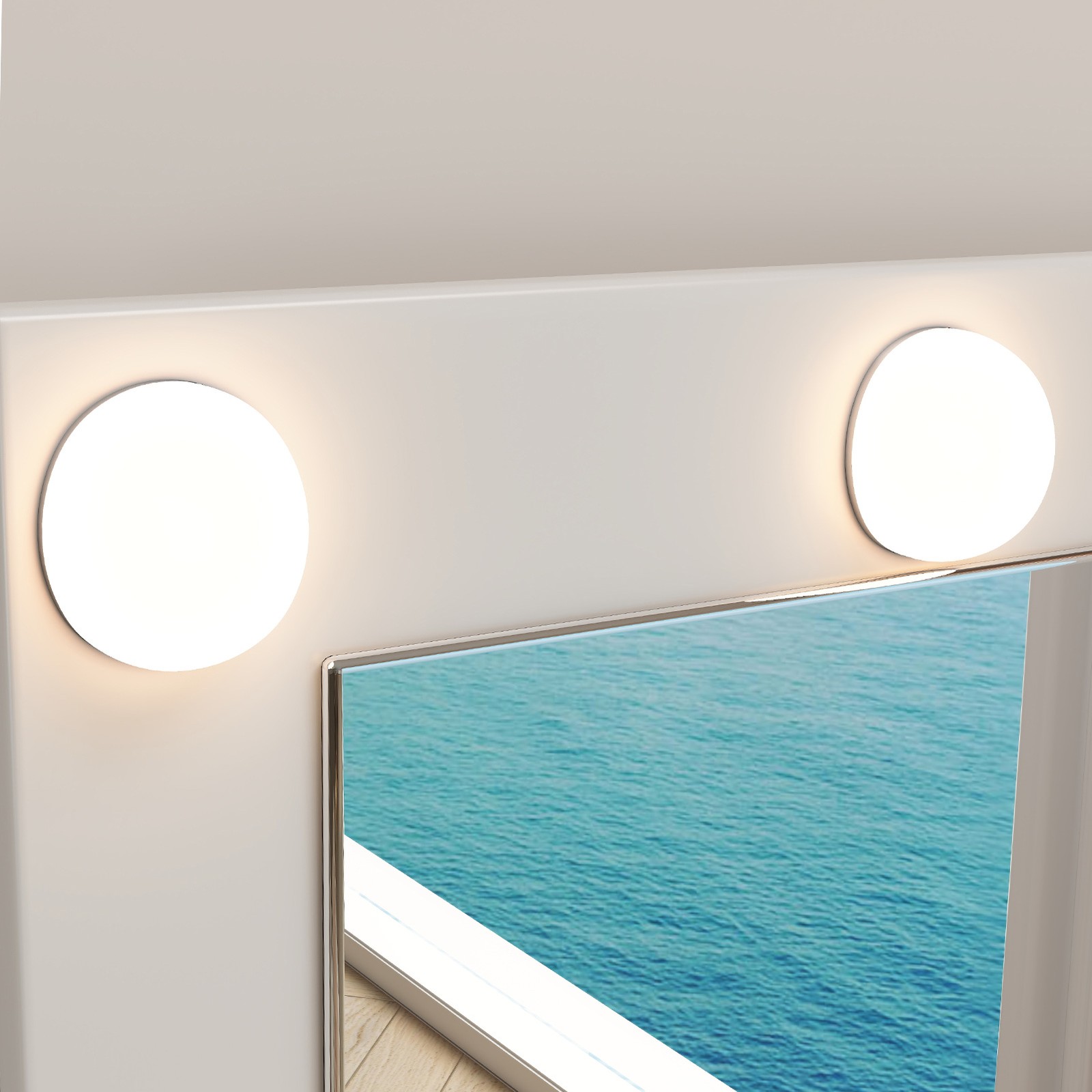 LED Makeup Vanity Table Set with 10 Lights Mirror Drawers Stool Dressing Desk