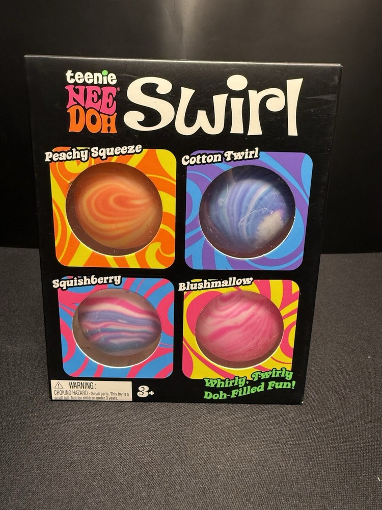 NeeDoh Swirl 4 Pack + Squeeza Pizza Bundle Squishy Sensory Toy Soft Doh Set