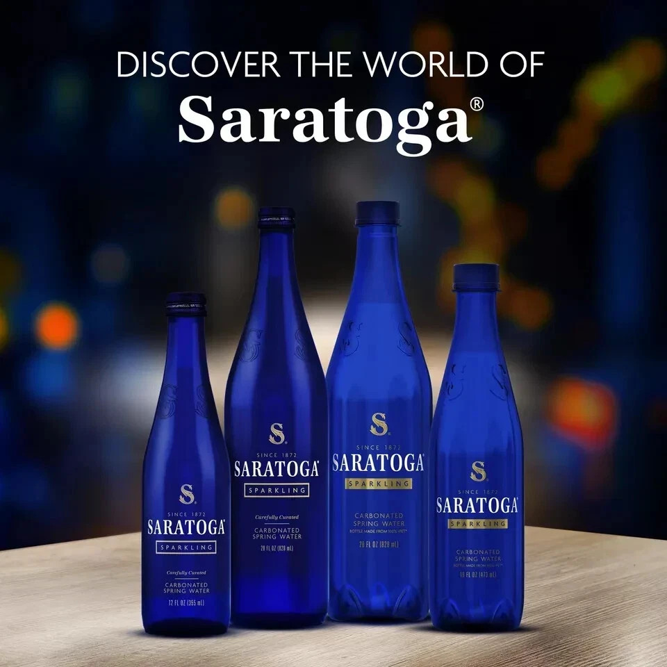 Saratoga Sparkling Water Bottles, 12-Pack – Carbonated 28 Fl Oz (Pack of 12)