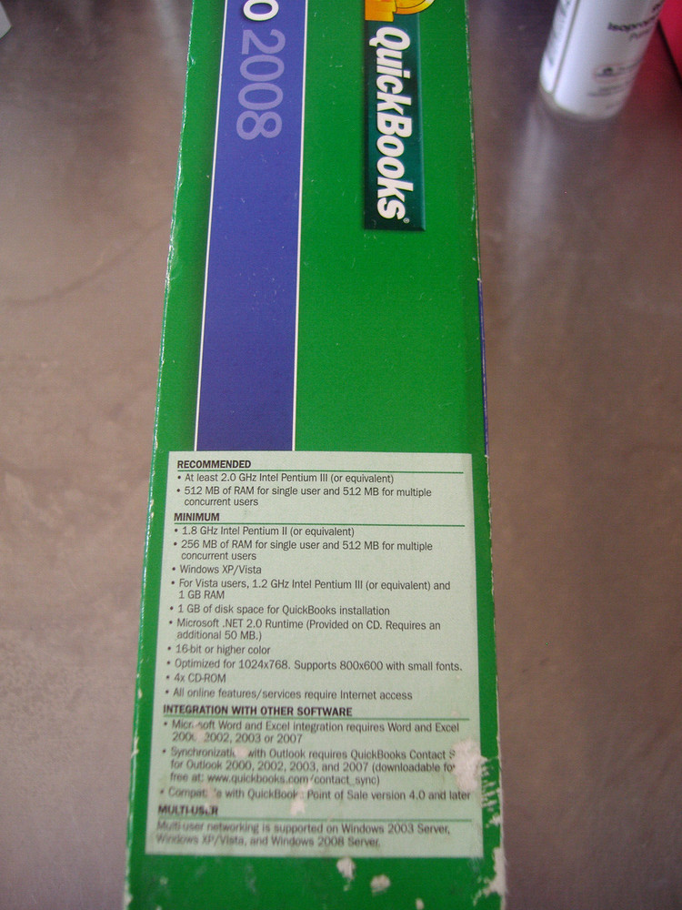 INTUIT QUICKBOOKS PRO 2008 FOR WINDOWS FULL RETAIL US VERSION =NEW SEALED BOX=