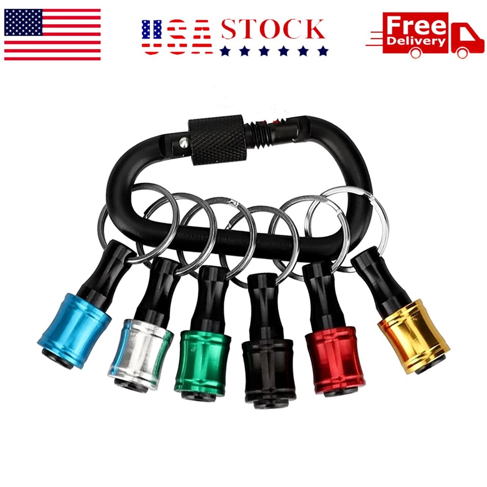 1/4" Hex Shank Quick Release Keychain Screwdriver Drill Bit Holder Bit Set