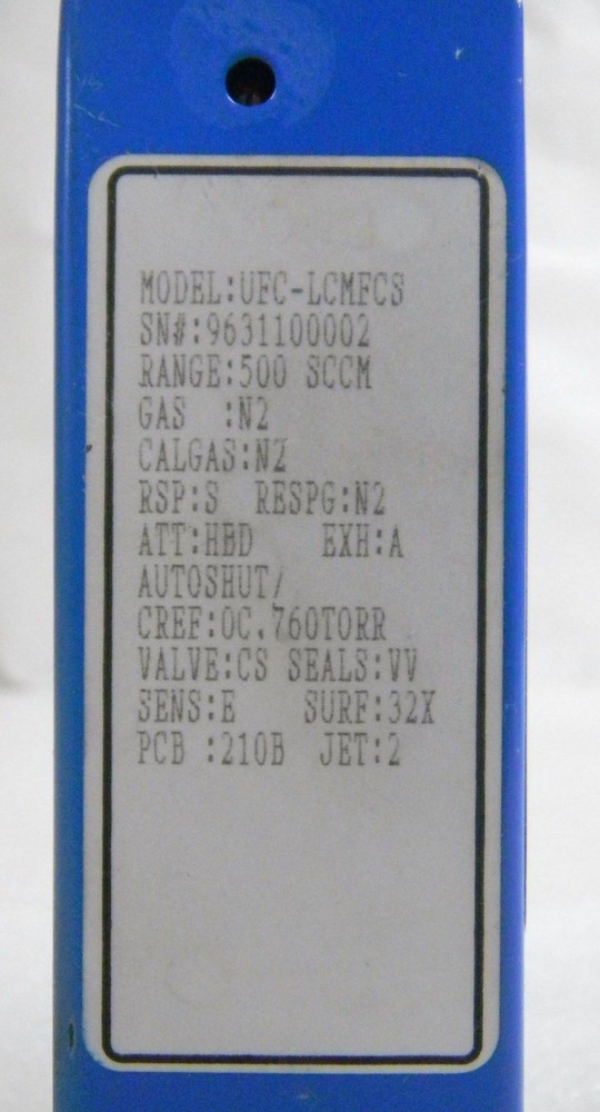 Unit UFC-LCMFCS, Mass Flow Controller, Gas- N2, Range- 500 SCCM, 1/4" M I/O