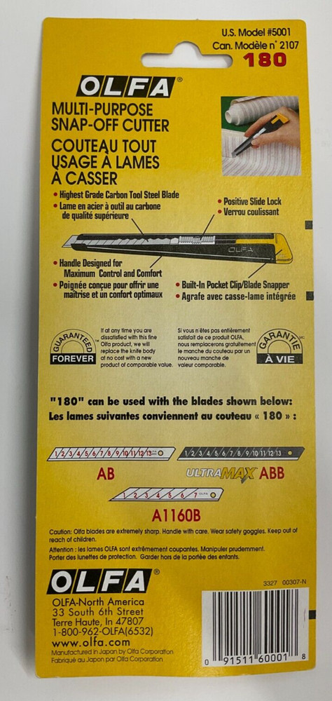 OLFA #5001 MULTI-PURPOSE SNAP-OFF CUTTER