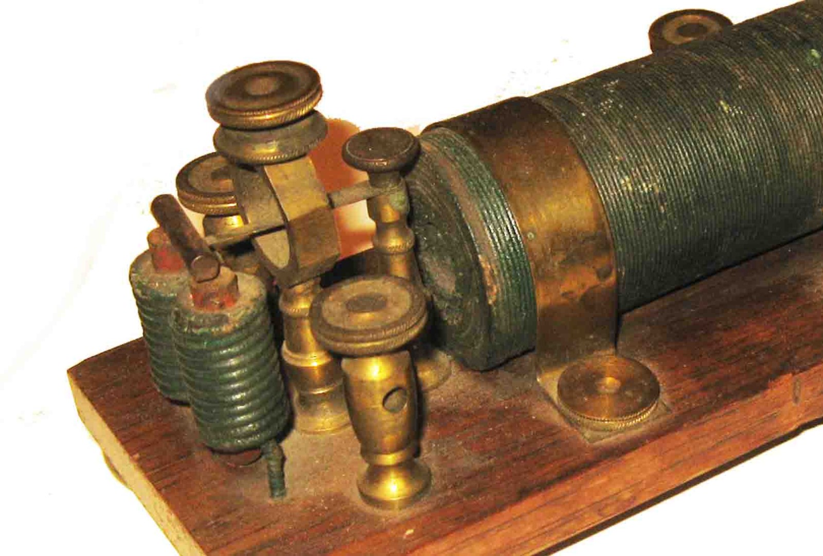 RARE c1845 DANIEL DAVIS Jr Boston QUACK MEDICAL ELECTRICAL COIL /BRASS BALL FEET