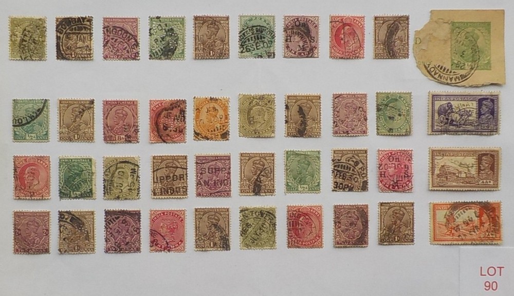 INDIA STAMPS - VARIOUS DENOMINATIONS. LOT 90. (see description)