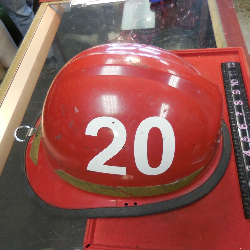 Vintage Red BULLARD Fireman's Helmet