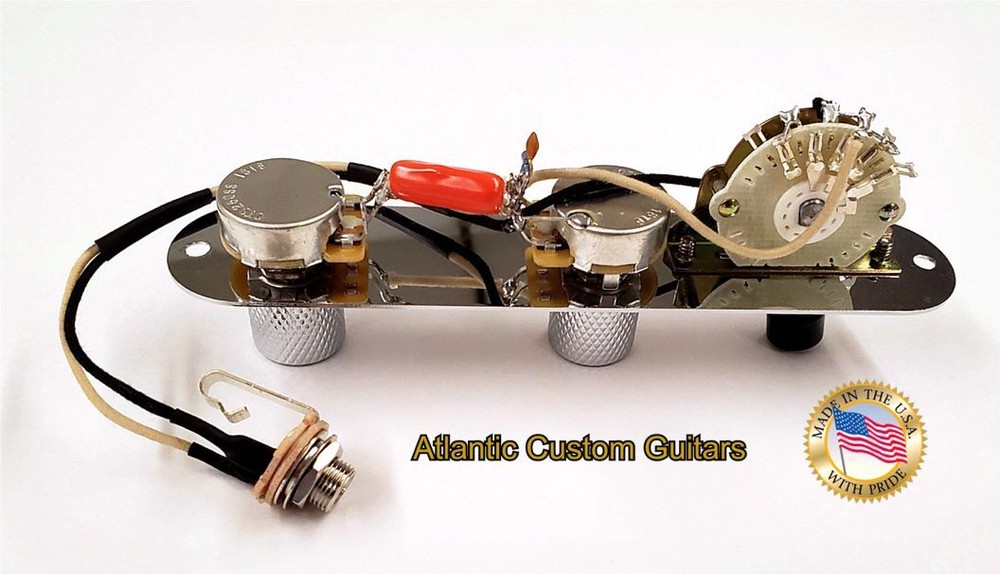 Tele Loaded Control Plate with Premium 3-way or 4-way harness and Knobs