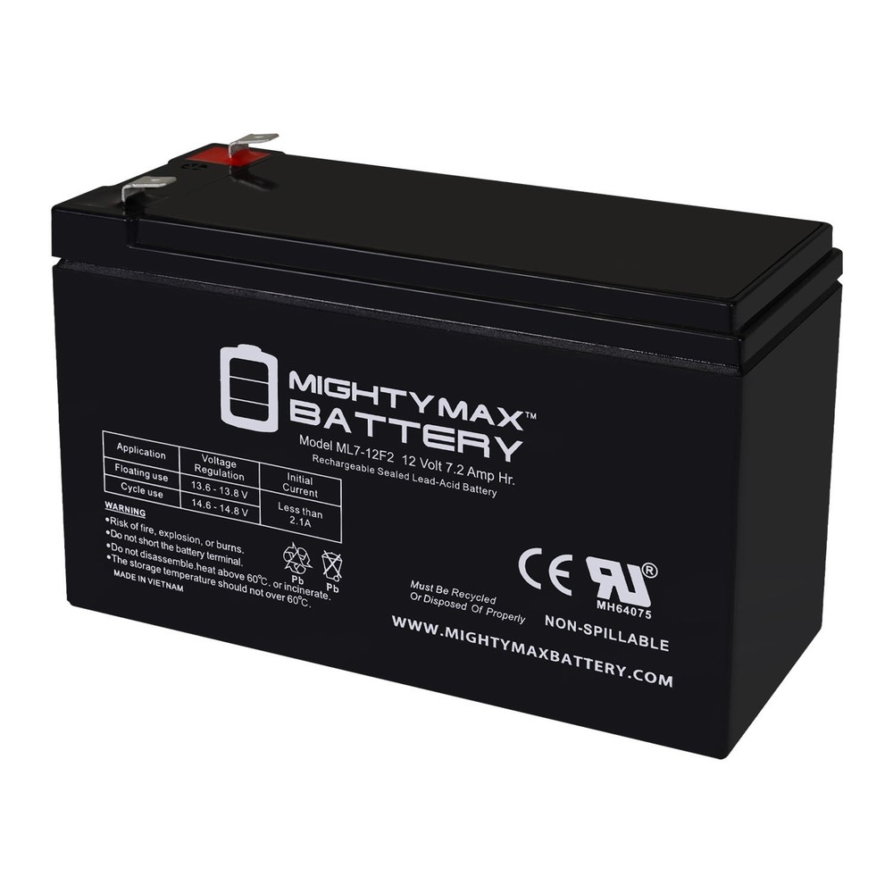 Mighty Max 12V 7Ah F2 Replacement Battery for Enduring 6-FM-7