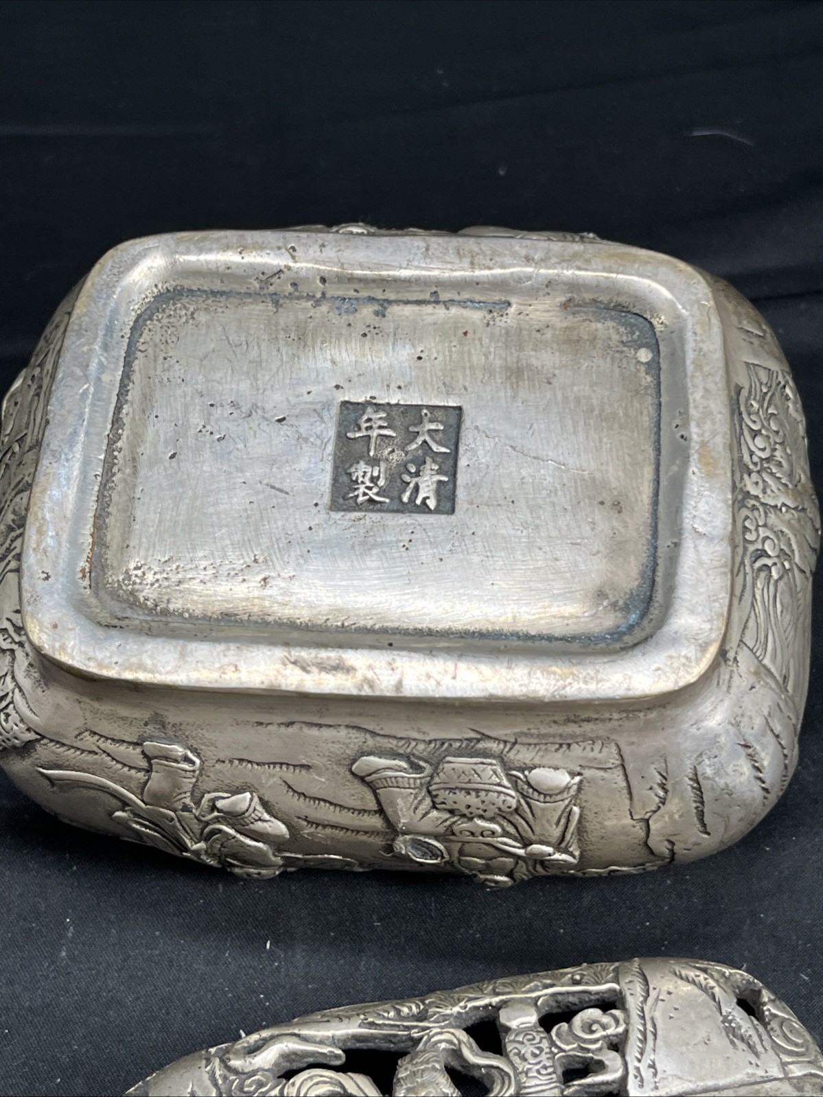 5.6"Chinese Buddhism Pure copper Gilt silver Fine carving [Crane] Incense burner