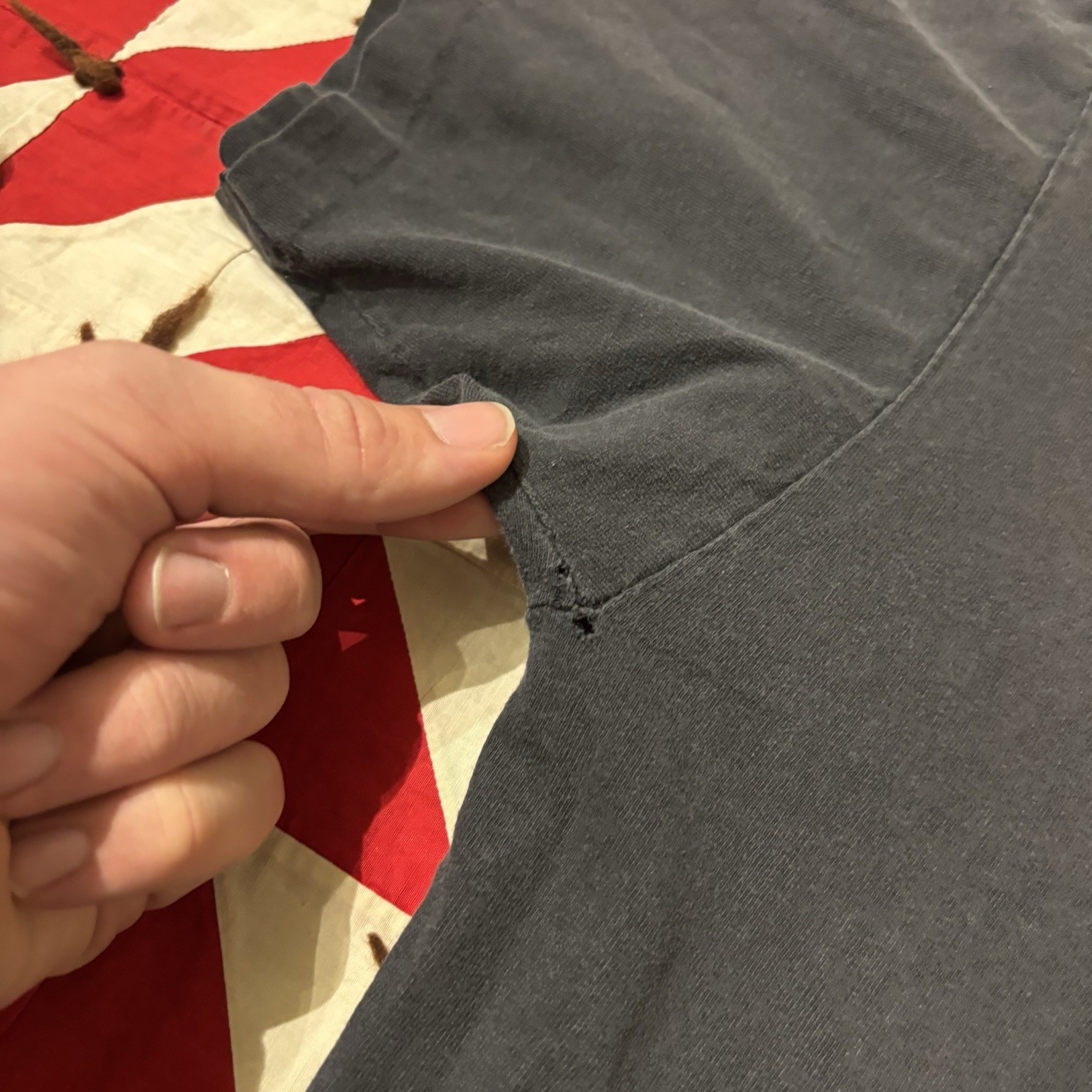 Vintage Murina Blank Black T Shirt Mens XL Distressed As Is Holes