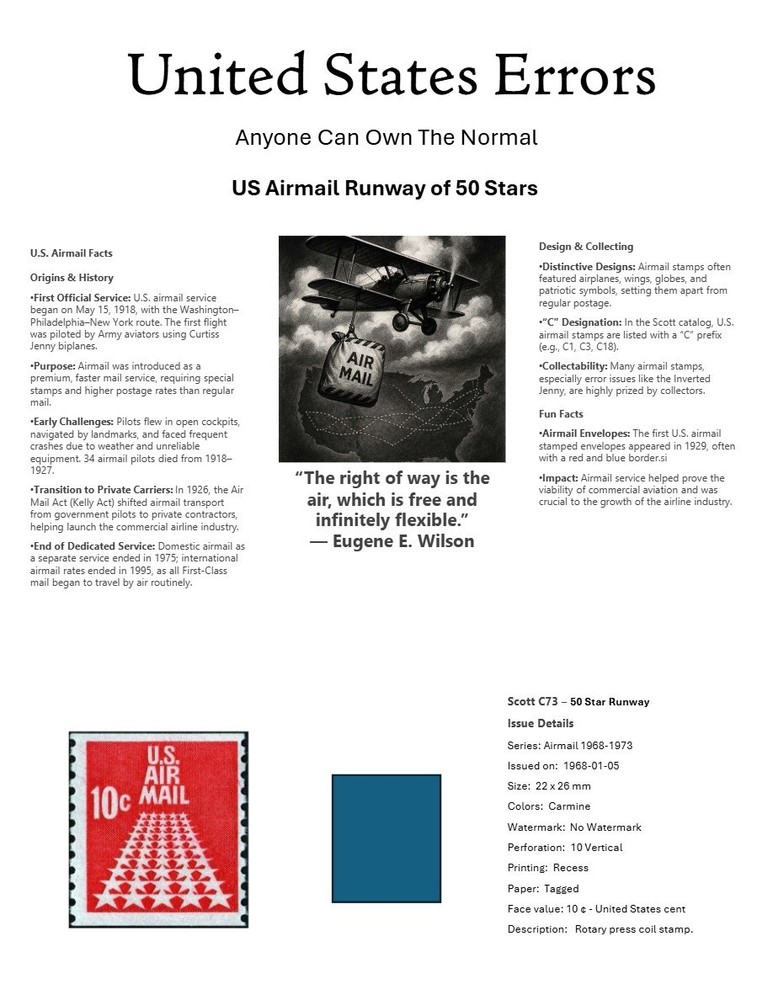 Centsational Custom Presentation Panel For Error SN C73 - 8.5” X 11”
