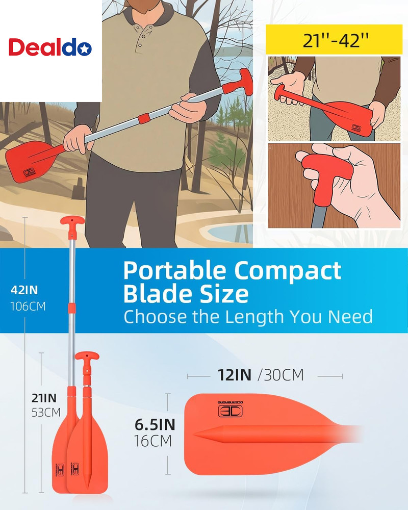 Telescoping Emergency Paddle 21''-42''（Assembling Required）/26''-54'' Aluminium