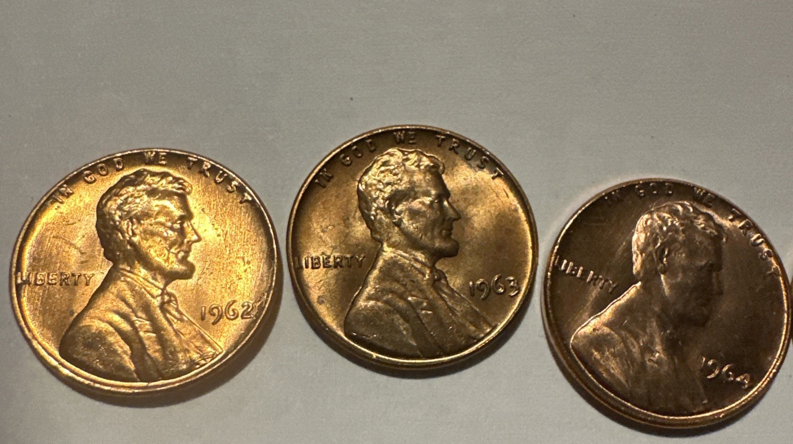 1962 1963 1964 1965 1966 P Lincoln Memorial Penny Set 5 Coin Lot Uncirculated