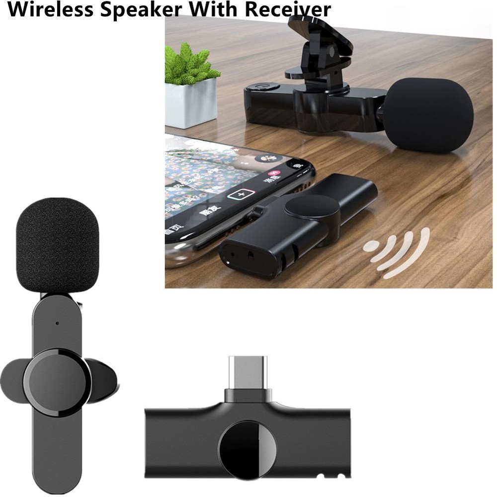 Wireless Microphone Mini Audio With Type-C Receiver For Conference Interview D
