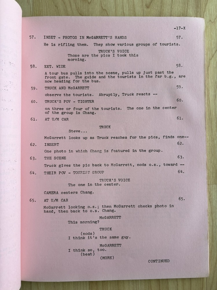 Hawaii Five-O 'School for Assassins' Original Script Final Draft