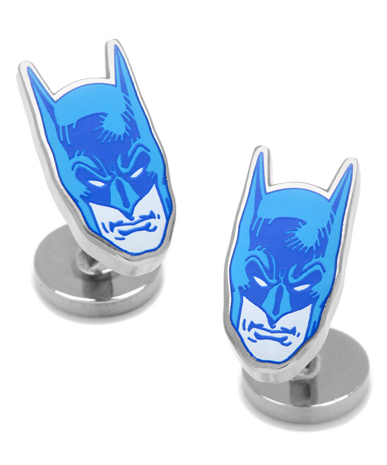 Batman Comic Blue Mask Enamel CUFFLINKS In Gift Box