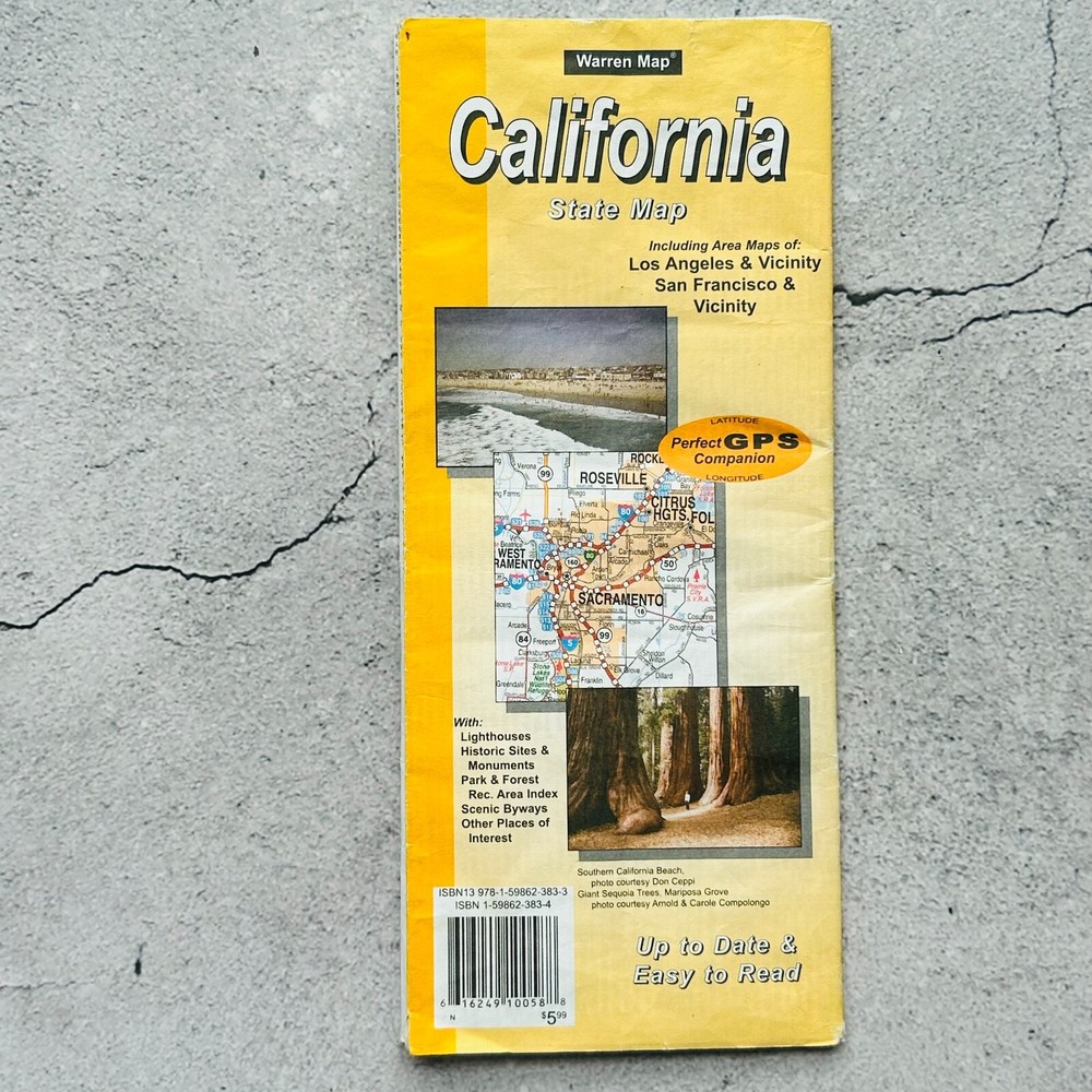 Warren Map California State Fold Up Map
